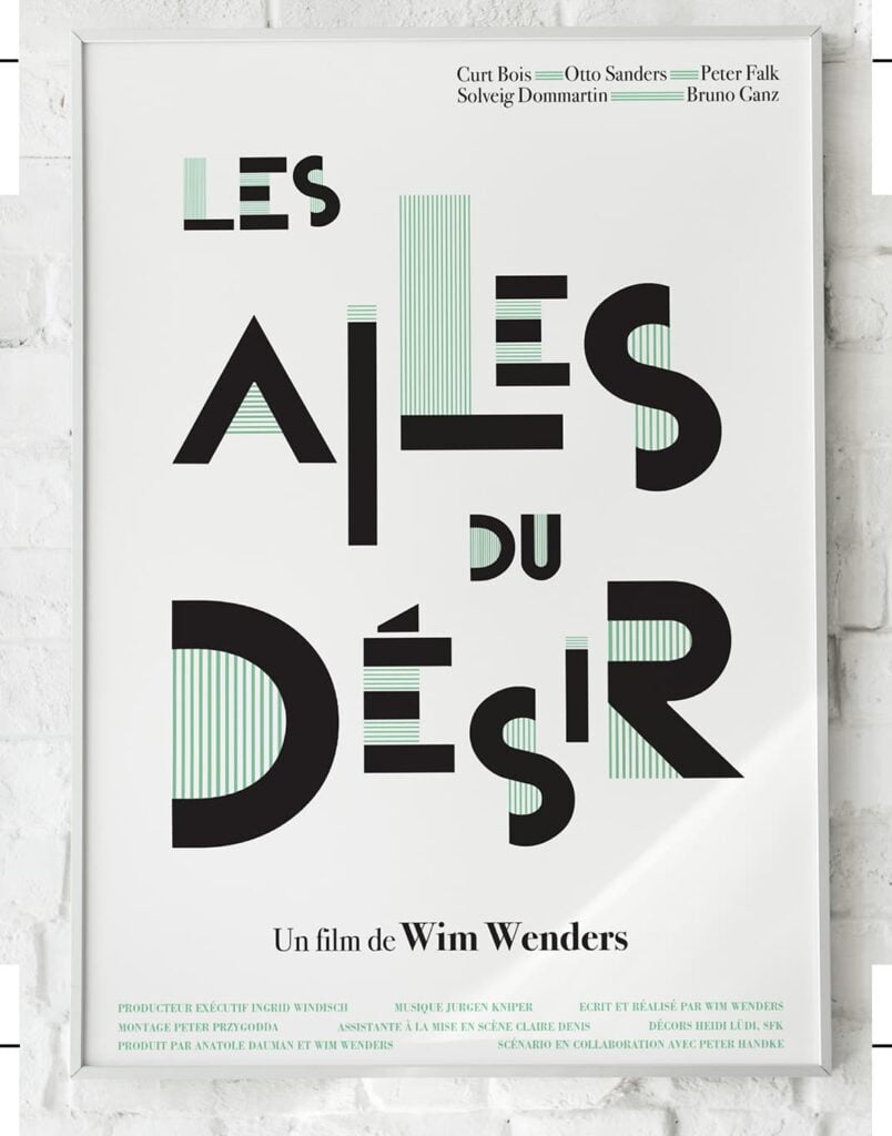 design graphique de l'affiche du film les ailes du désir