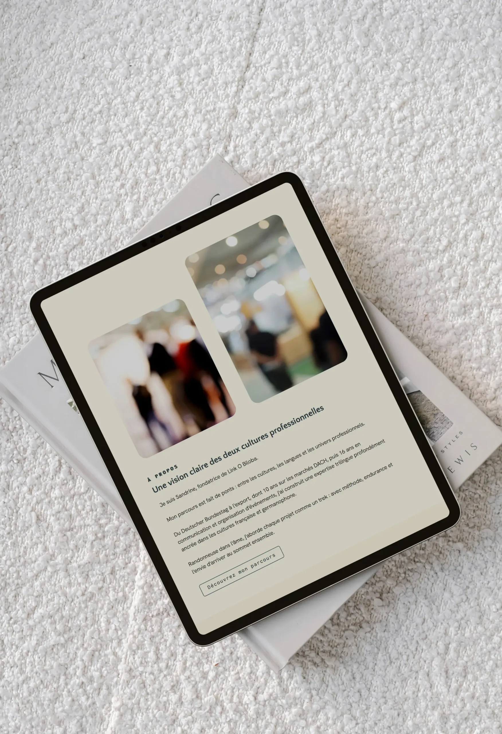 Site web responsive tablette image texte